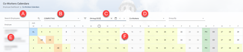co workers calendars overview