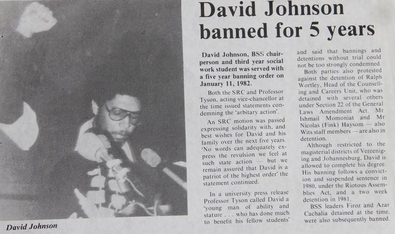 Dr David Johnson - press cutting 1980s