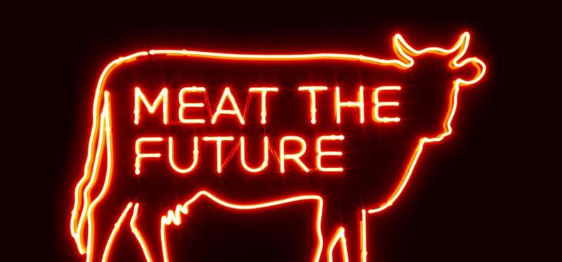 meat the future - exhibition picture of neon cow