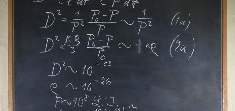 Einstein's blackboard showing equations