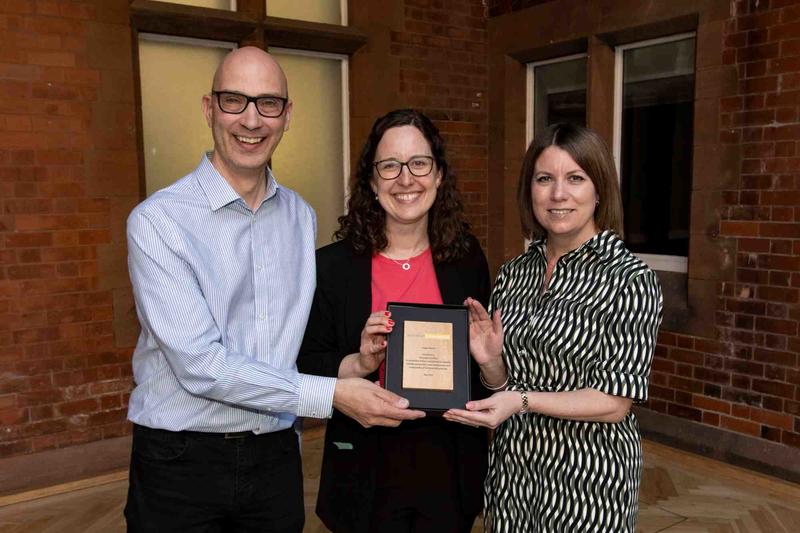 Dr Jenn Allen and Dr Stuart Clare pictured with Kelly Vere MBE, Director, UK Institute for Technical Skills & Strategy and University Director of Technical Strategy at the University of Nottingham.