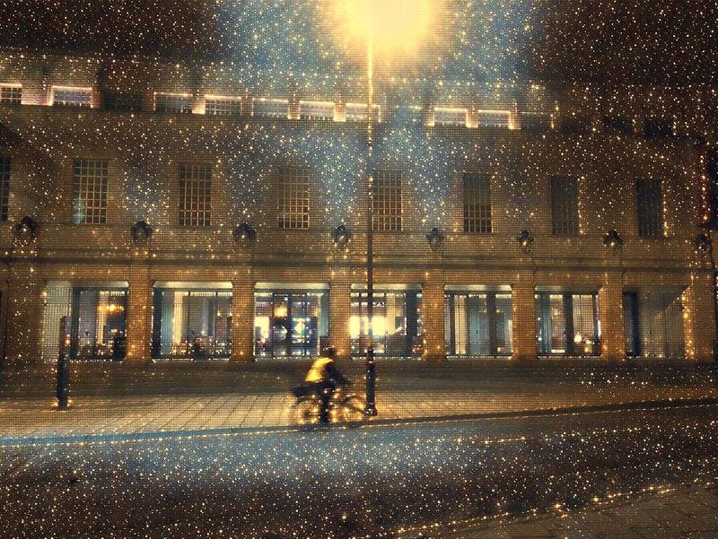 An edited photo of the Weston Library in Oxford