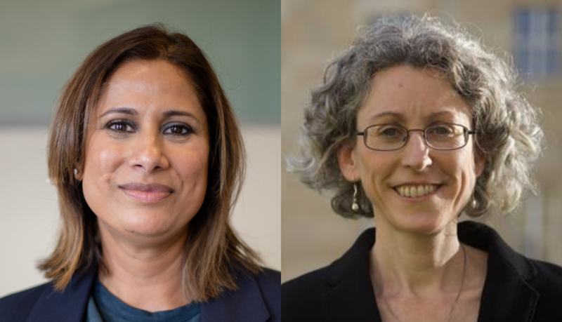 Renu Gupta and Katherine Gardiner, headshots, side by side