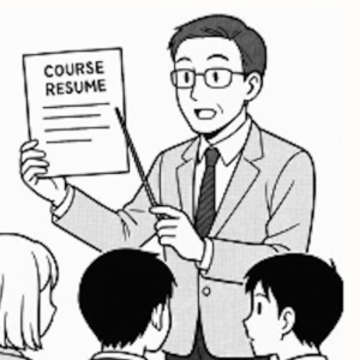 manga cartoon of a teacher teacher teaching students