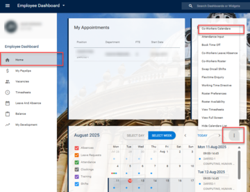 home to co workers calendars