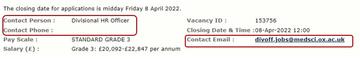 Job contact details job contact details