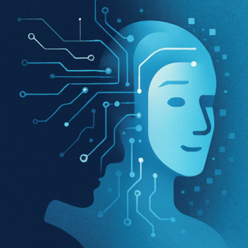 AI generated image to suggest humanoid AI avatar
