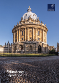 Philanthropy Report 2022 - cover image showing Radcliffe Camera