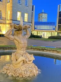 Triton at dawn: Graham Ingram Triton fountain at the ROQ at dawn - Graham Ingram